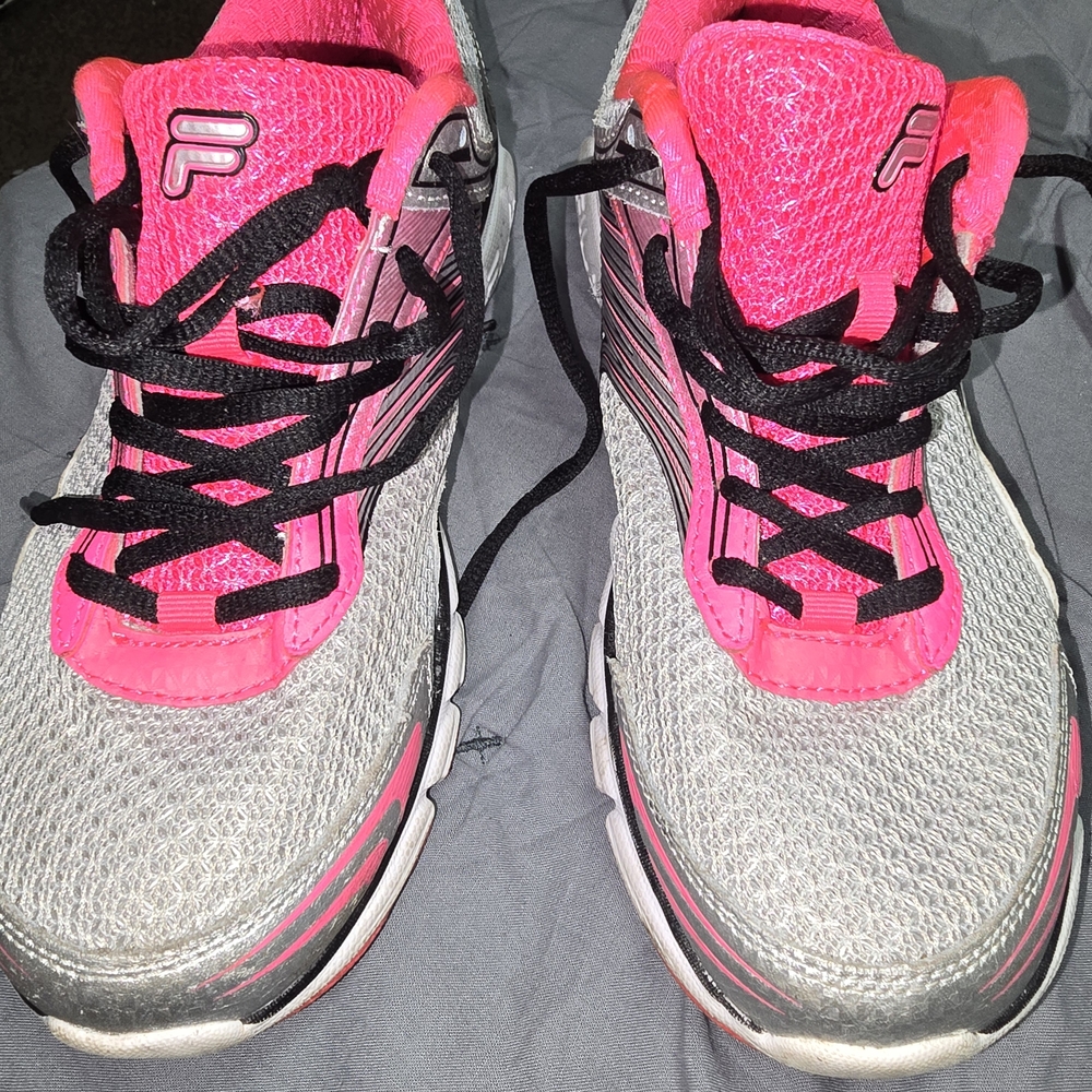 Fila Women's Pink and Silver Athletic Shoes